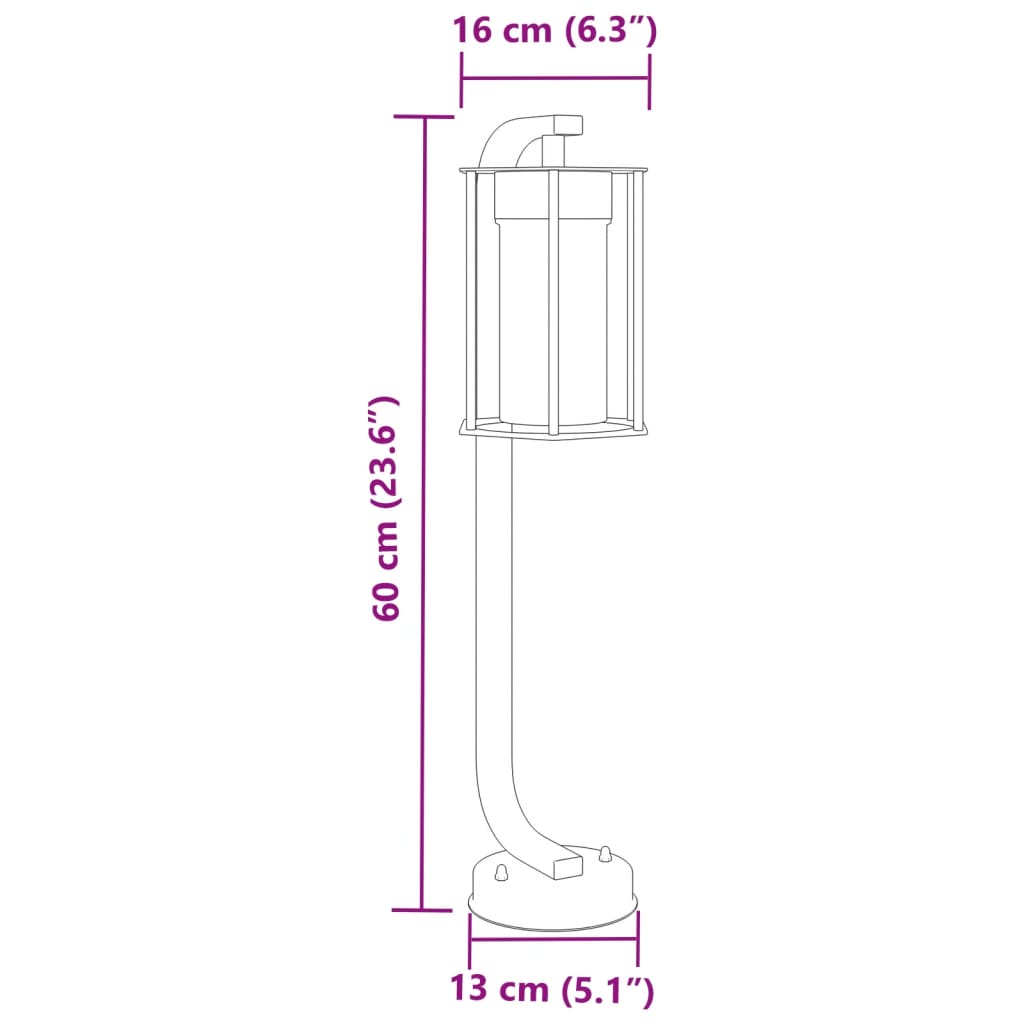 Vloerlamp voor buiten 60 cm roestvrij staal zwart - AllerleiShop