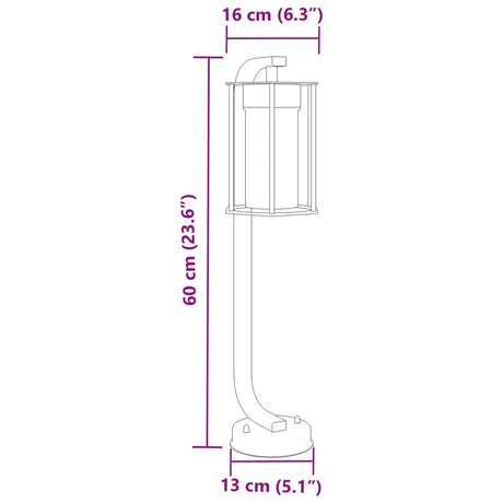 Vloerlamp voor buiten 3 st 60 cm roestvrij staal zwart - AllerleiShop