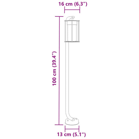 Vloerlamp voor buiten 3 st 100 cm roestvrij staal zwart - AllerleiShop