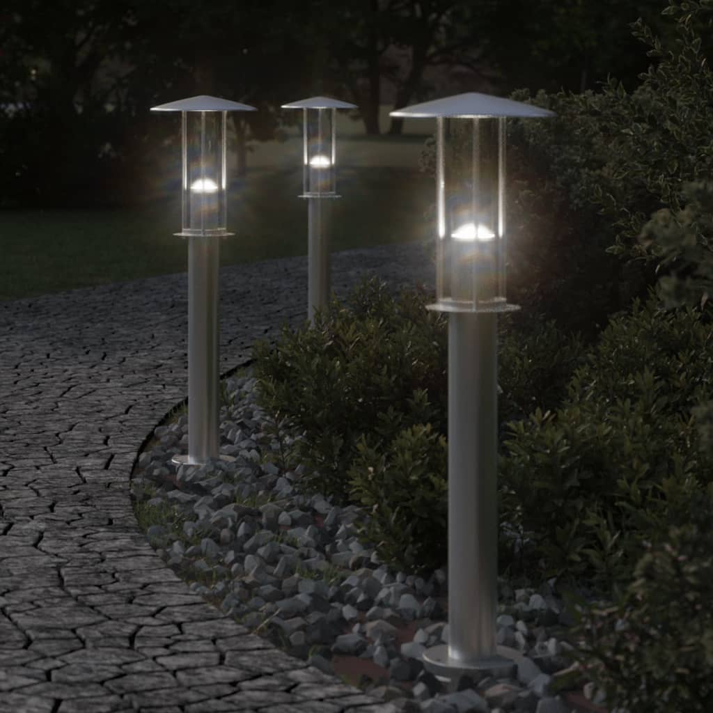 Buitenvloerlamp 60 cm roestvrijstaal zilverkleurig - AllerleiShop