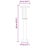 Vloerlamp voor buiten 3 st 60 cm roestvrij staal zilverkleurig - AllerleiShop