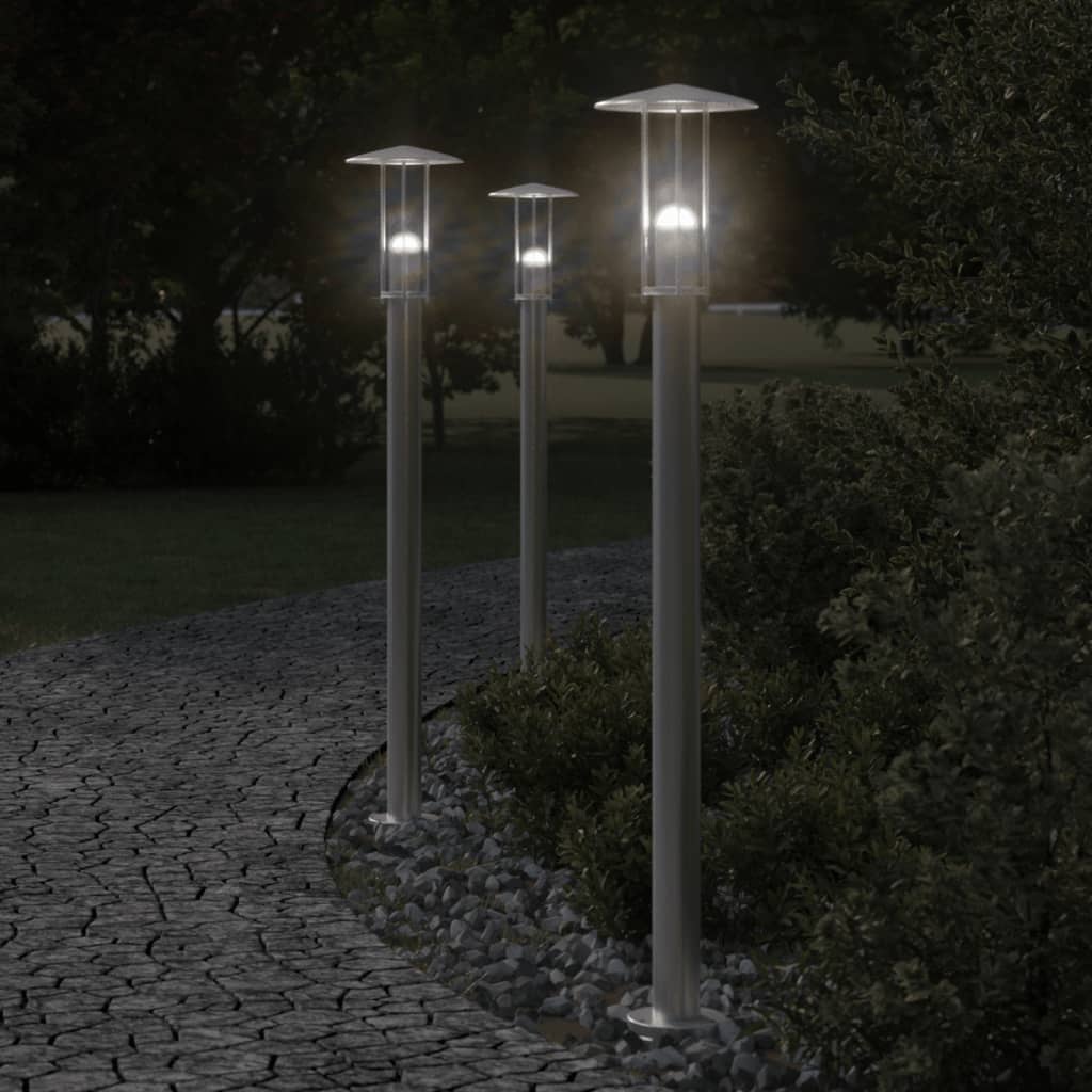 Vloerlamp voor buiten 100 cm roestvrijstaal zilverkleurig - AllerleiShop