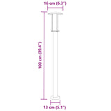 Vloerlamp voor buiten 3 st 100 cm roestvrij staal zilverkleurig - AllerleiShop