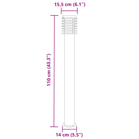 Vloerlamp voor buiten 110 cm roestvrijstaal zwart - AllerleiShop