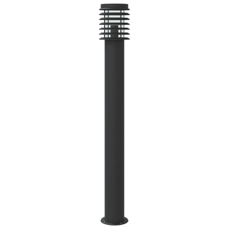 Buitenvloerlampen 3 st met sensors 110 cm roestvrijstaal zwart - AllerleiShop