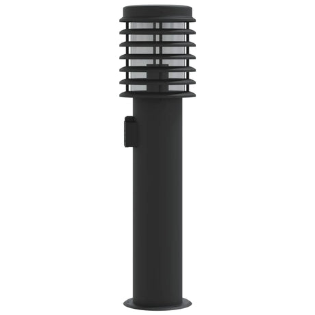 Buitenvloerlampen 3 st stopcontact 60 cm roestvrijstaal zwart - AllerleiShop