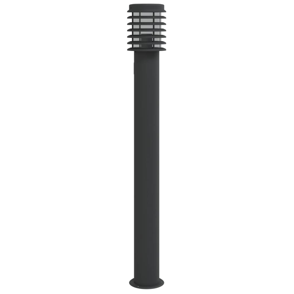 Buitenvloerlampen 3 st stopcontact 110 cm roestvrijstaal zwart - AllerleiShop