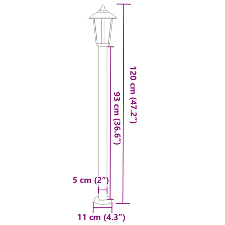 Vloerlamp voor buiten 120 cm roestvrijstaal zilverkleurig - AllerleiShop