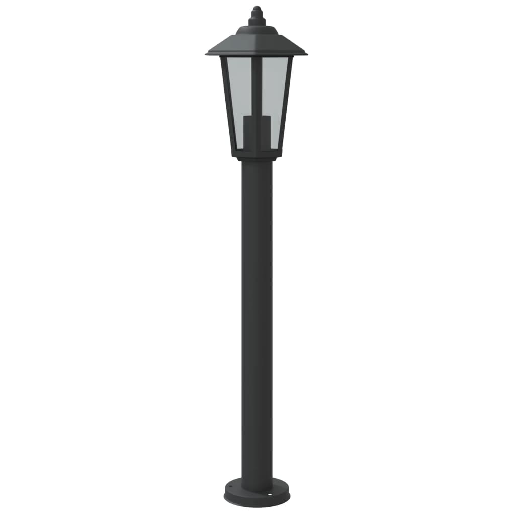 Vloerlamp voor buiten 3 st 80 cm roestvrijstaal zwart - AllerleiShop