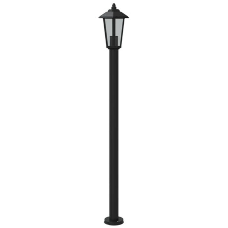 Vloerlamp voor buiten 3 st 120 cm roestvrijstaal zwart - AllerleiShop