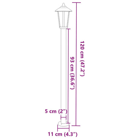 Vloerlamp voor buiten 3 st 120 cm roestvrijstaal zwart - AllerleiShop