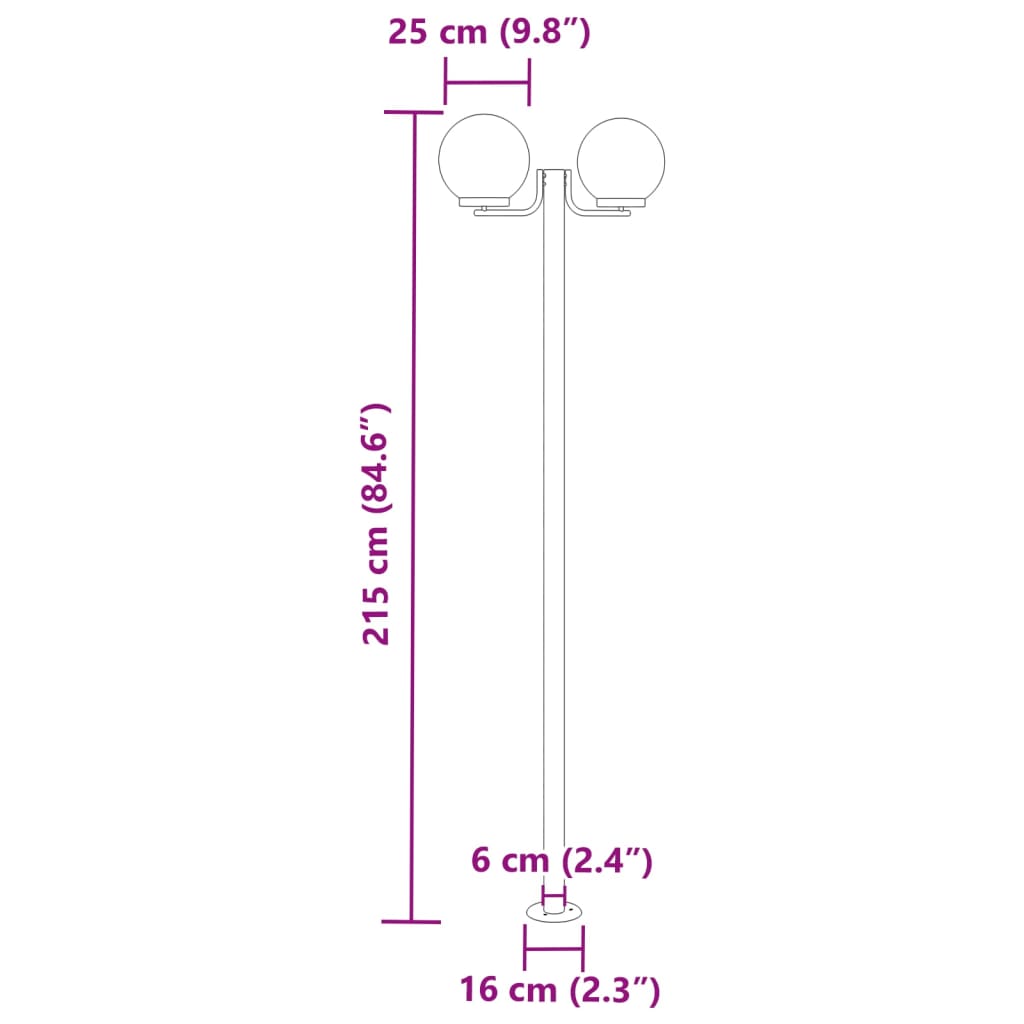 Buitenvloerlampen 3 st 215 cm roestvrij staal zilverkleurig - AllerleiShop