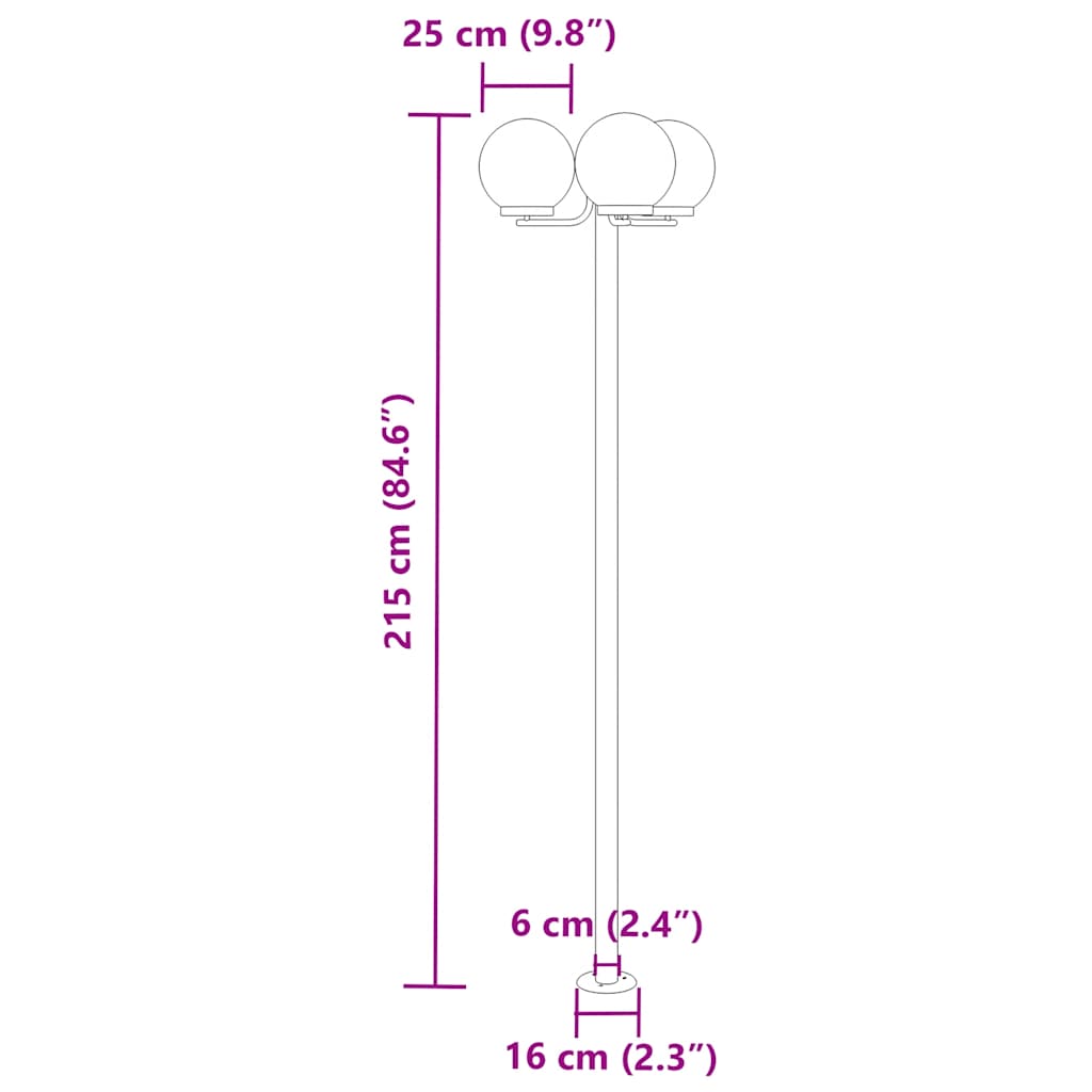 Vloerlamp voor buiten 2 st 215 cm roestvrij staal zilverkleurig