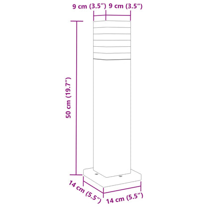 Buitenvloerlampen 3 st 50 cm aluminium zwart - AllerleiShop