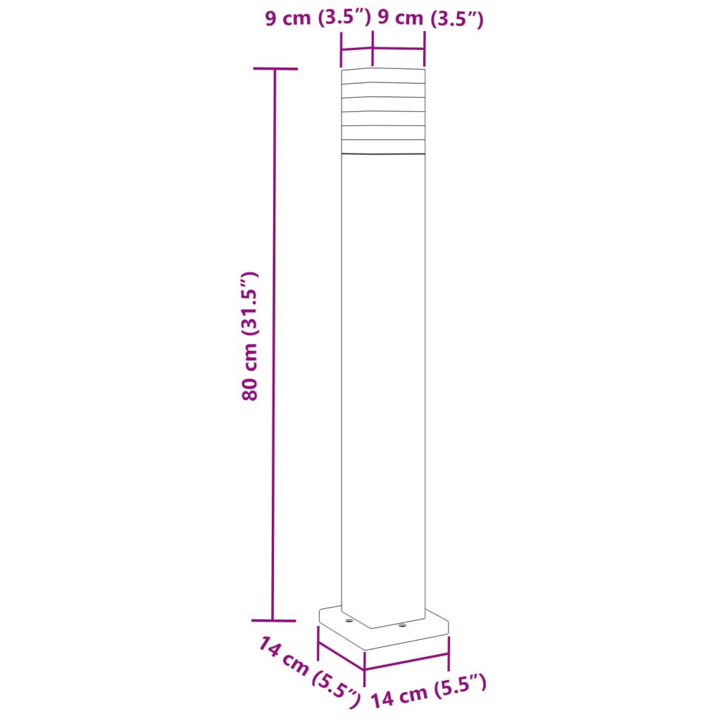 Vloerlampen voor buiten 80 cm aluminium zwart - AllerleiShop