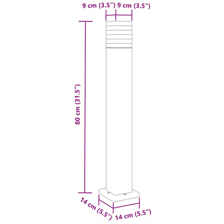 Vloerlampen voor buiten 3 st 80 cm aluminium zwart - AllerleiShop