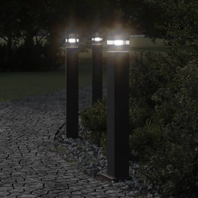 Vloerlampen voor buiten 3 st 80 cm aluminium zwart - AllerleiShop