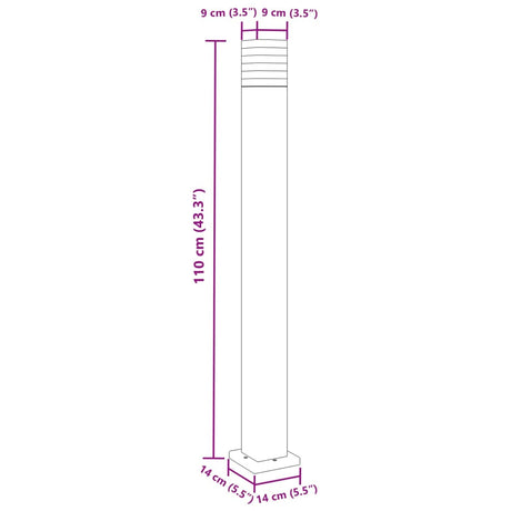 Buitenvloerlamp 110 cm aluminium zwart - AllerleiShop