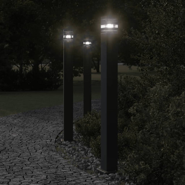 Vloerlampen voor buiten 3 st 110 cm aluminium zwart - AllerleiShop