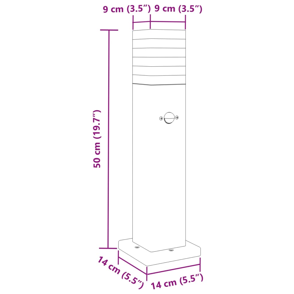 Vloerlampen voor buiten met sensor 50 cm aluminium zwart - AllerleiShop