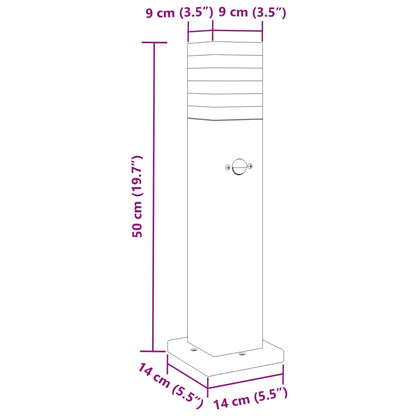 Vloerlampen voor buiten met sensor 50 cm aluminium zwart - AllerleiShop