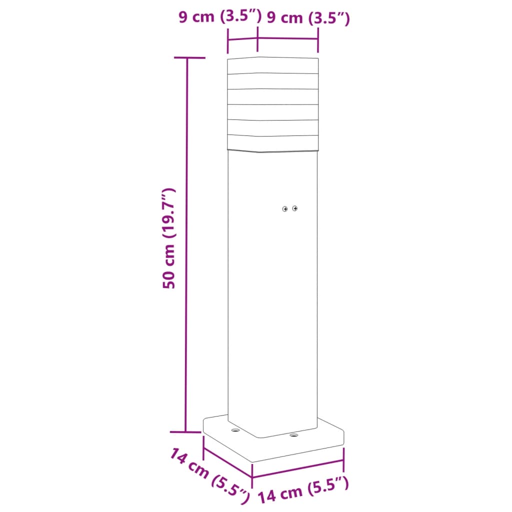 Vloerlamp voor buiten met stopcontact 50 cm aluminium zwart - AllerleiShop