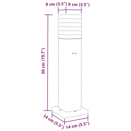 Buitenvloerlampen 3 st met stopcontact 50 cm aluminium zwart - AllerleiShop