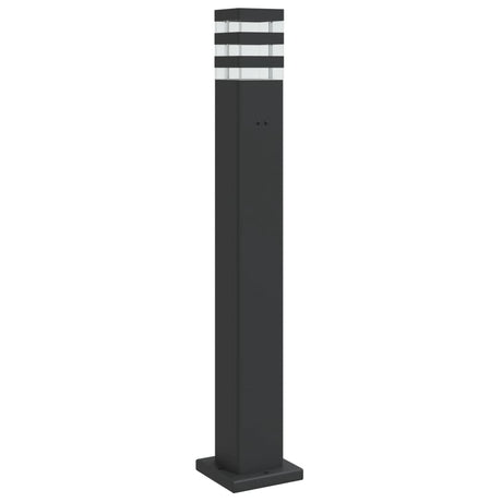 Vloerlamp voor buiten met stopcontact 80 cm aluminium zwart - AllerleiShop