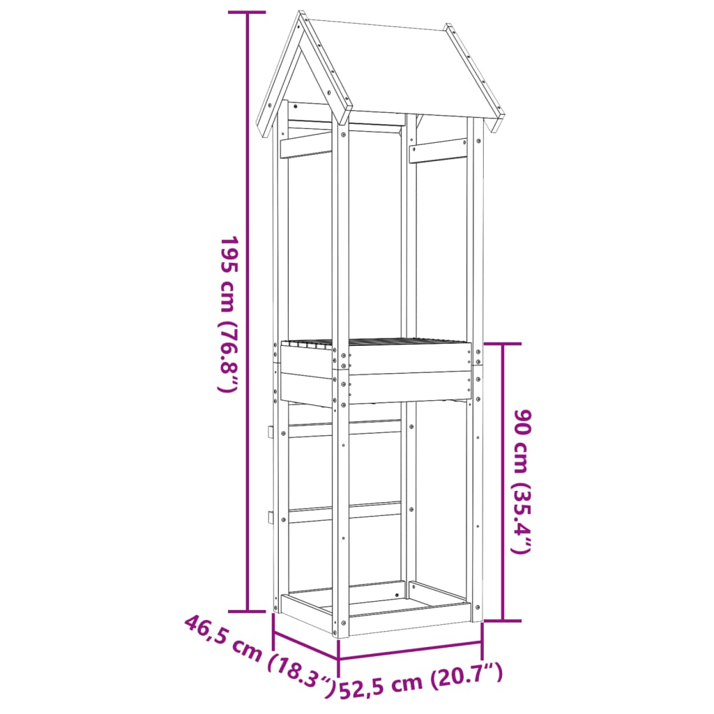 Speeltoren 52,5x46,5x195 cm massief douglas vurenhout - AllerleiShop