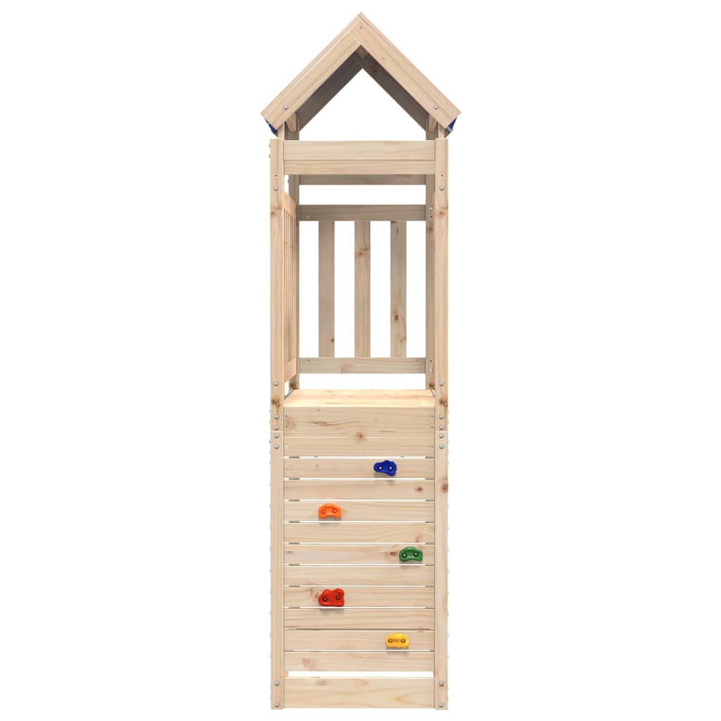 Speeltoren met klimwand 110,5x52,5x215 cm massief grenenhout - AllerleiShop