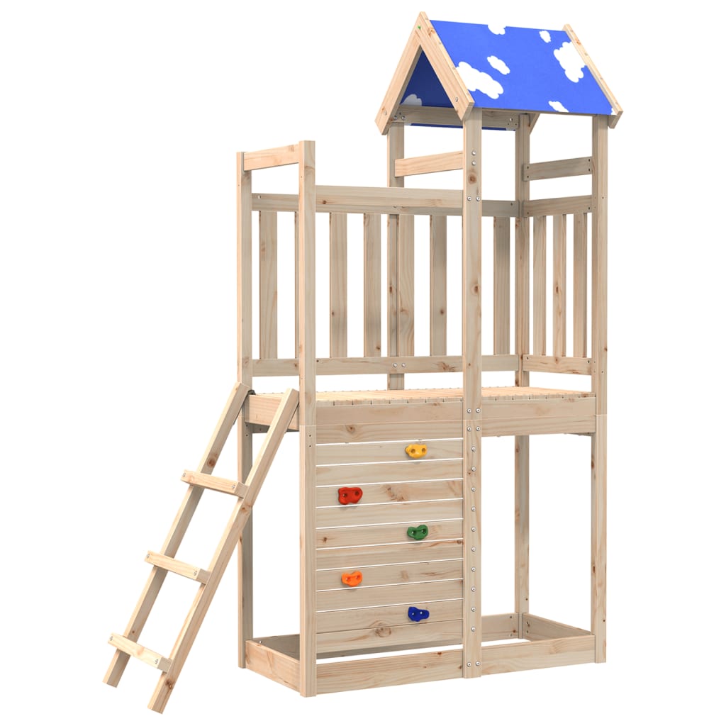 Speeltoren met rotswand 110,5x52,5x215 cm massief grenenhout - AllerleiShop