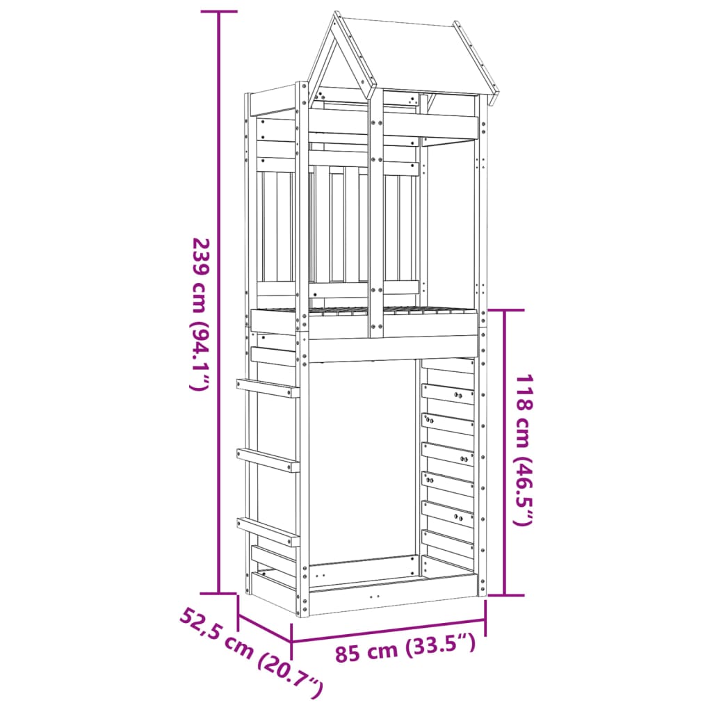 Speeltoren met rotswand 85x52,5x239 cm douglas vurenhout - AllerleiShop