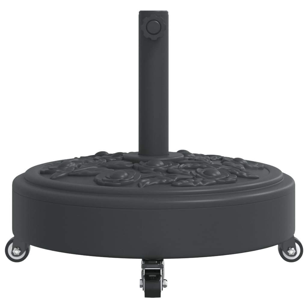 Parasolvoet met wielen voor stok van Ø38 / 48 mm 27 kg rond
