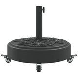 Parasolvoet met wielen voor stok van Ø38 / 48 mm 27 kg rond