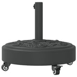 Parasolvoet met wielen voor stok van Ø38 / 48 mm 27 kg rond
