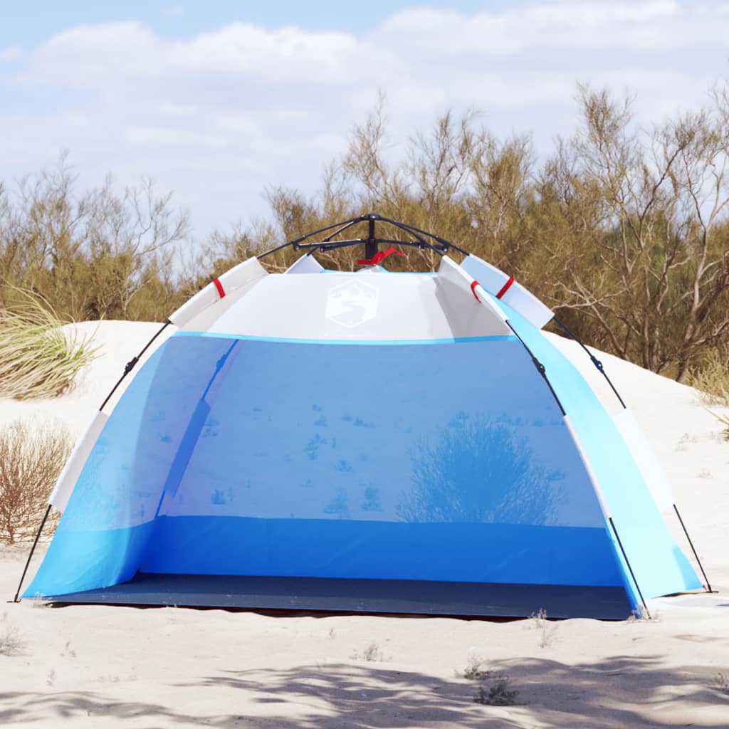 Strandtent 2-persoons waterdicht snelontgrendeling azuurblauw - AllerleiShop