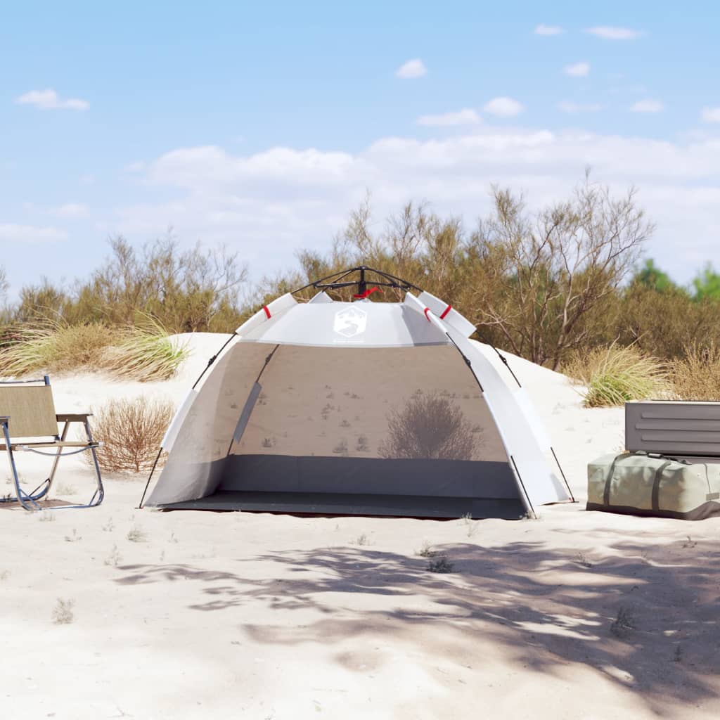 strandtent 2-persoons waterdicht snelontgrendeling grijs - AllerleiShop