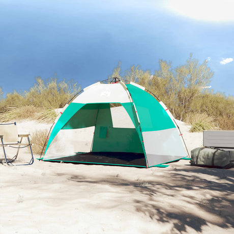 strandtent 2-persoons waterdicht snelontgrendeling zeegroen - AllerleiShop