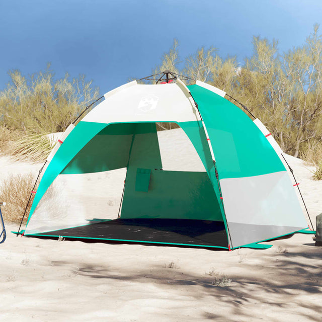 strandtent 2-persoons waterdicht snelontgrendeling zeegroen - AllerleiShop