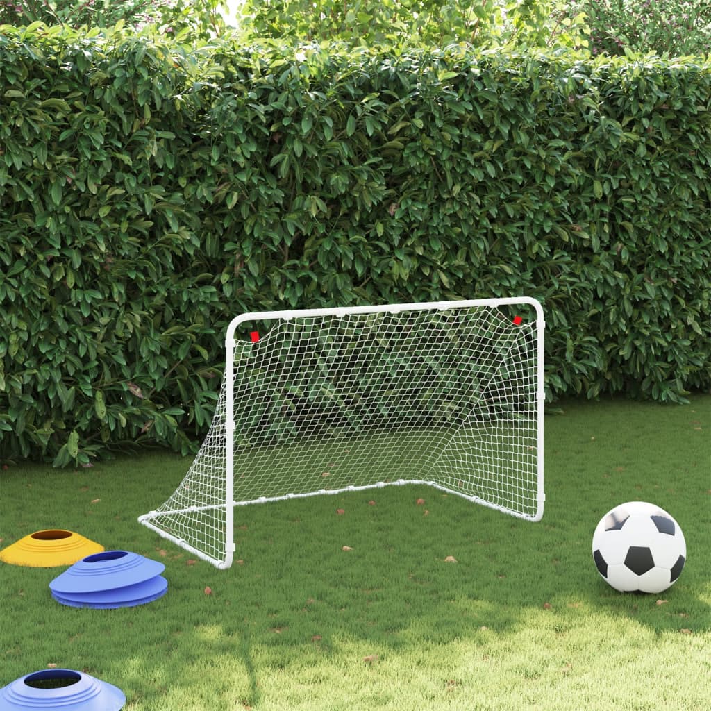 Voetbaldoel 122x81x81 cm staal wit - AllerleiShop