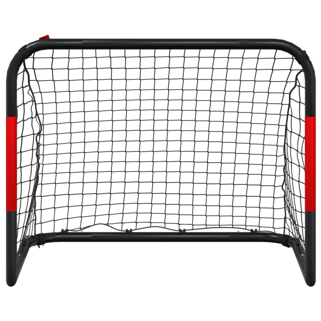 Voetbaldoel met net 90x48x71 cm staal rood en zwart - AllerleiShop