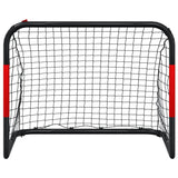 Voetbaldoel met net 90x48x71 cm staal rood en zwart - AllerleiShop