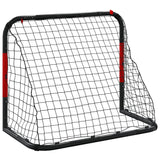 Voetbaldoel met net 90x48x71 cm staal rood en zwart - AllerleiShop