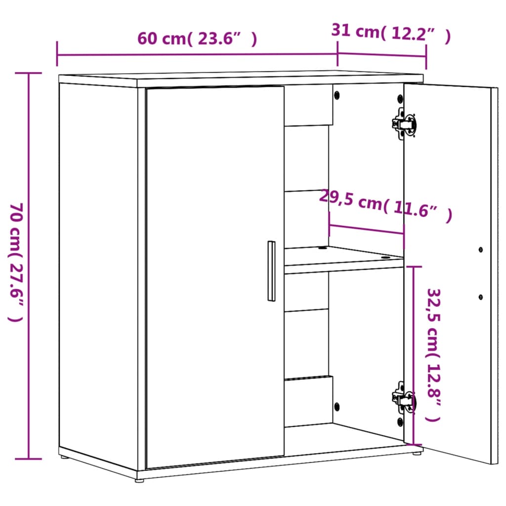 Dressoirs 2 st 60x31x70 cm bewerkt hout zwart - AllerleiShop