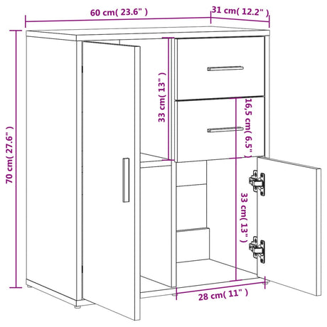 Dressoirs 2 st 60x31x70 cm bewerkt hout zwart - AllerleiShop