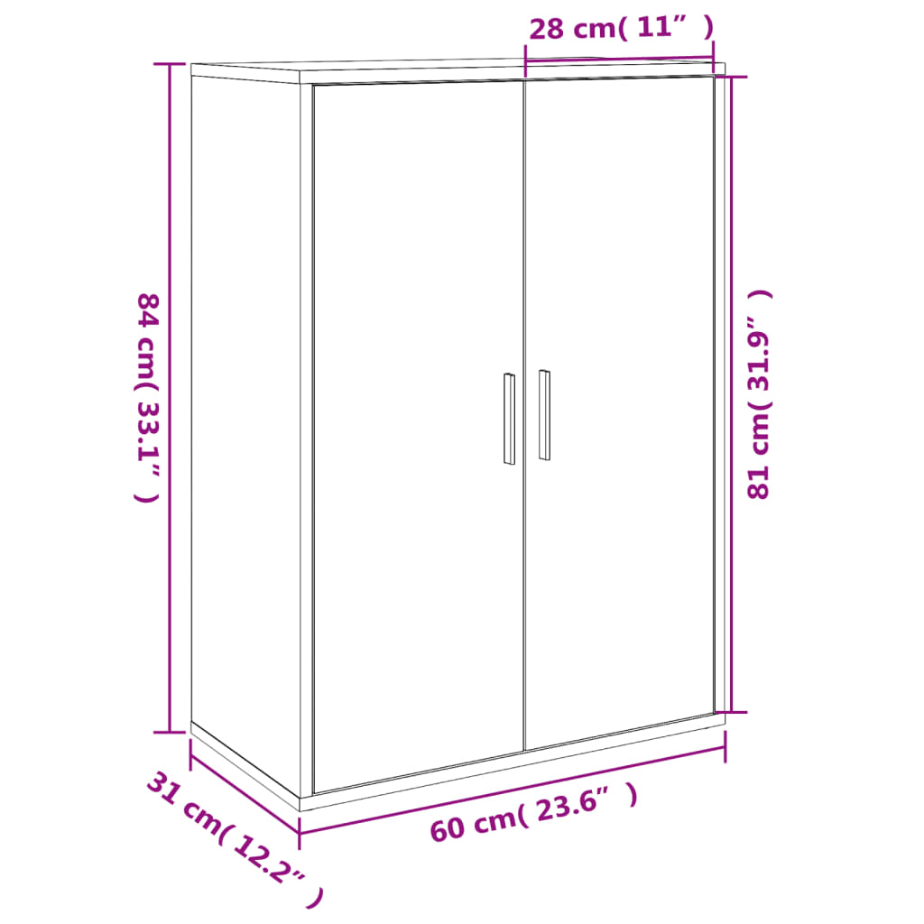 Dressoirs 2 st 60x31x84 cm bewerkt hout wit - AllerleiShop