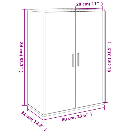 Dressoirs 2 st 60x31x84 cm bewerkt hout betongrijs - AllerleiShop