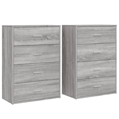 Dressoirs 2 st 60x31x84 cm bewerkt hout grijs sonoma eikenkleur - AllerleiShop