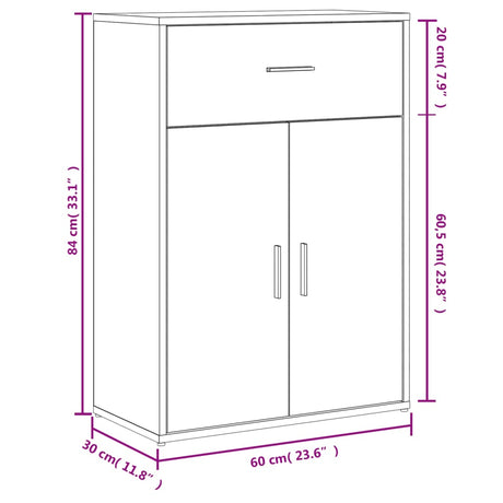 Dressoirs 2 st 60x30x84 cm bewerkt hout gerookt eikenkleurig - AllerleiShop