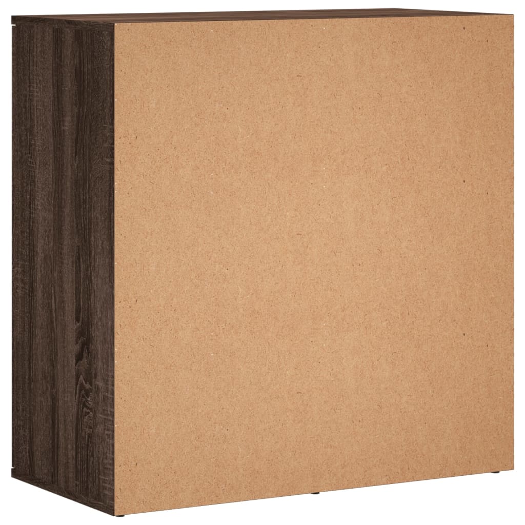 Dressoirs 2 st 79x38x80 cm bewerkt hout bruin eikenkleurig - AllerleiShop